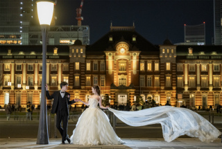 東京駅周辺にて日中も夜も素敵に前撮り