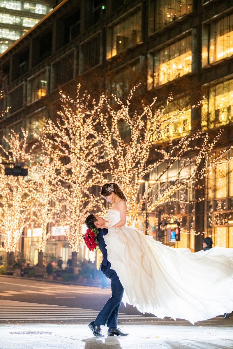 イルミネーションと抱っこショット☆