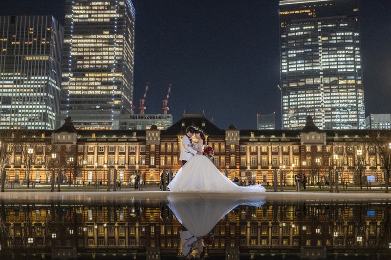 東京駅でのリフレクションショット