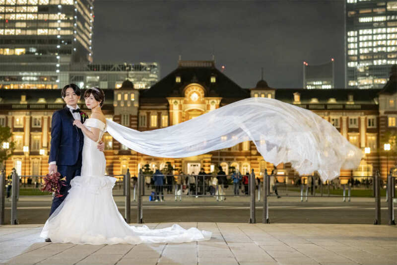 流れるようなベールショット