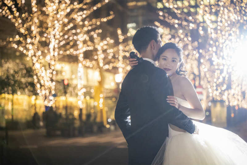 ハグショットをイルミネーションと♡