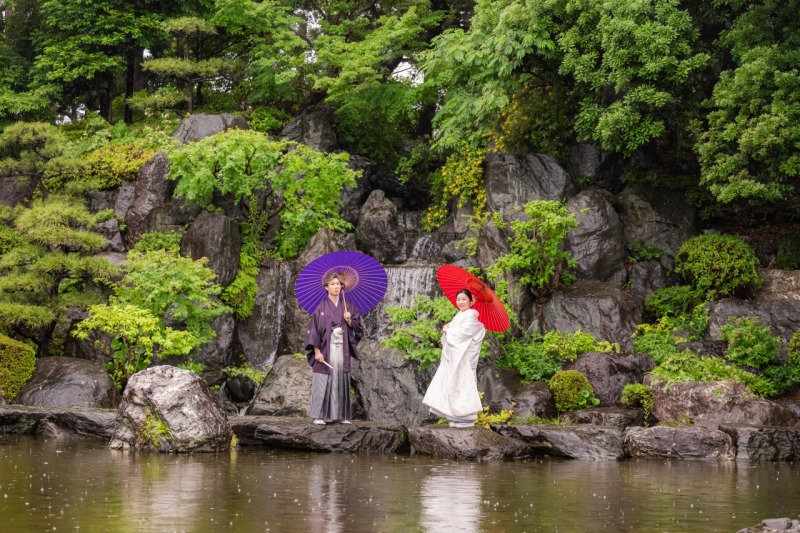 番傘を使用して♡