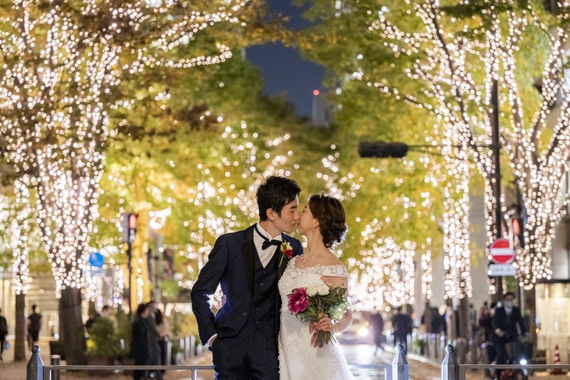 イルミネーションが輝く東京駅での撮影☆