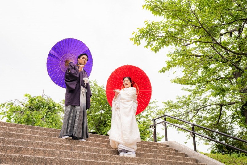 番傘を使用して