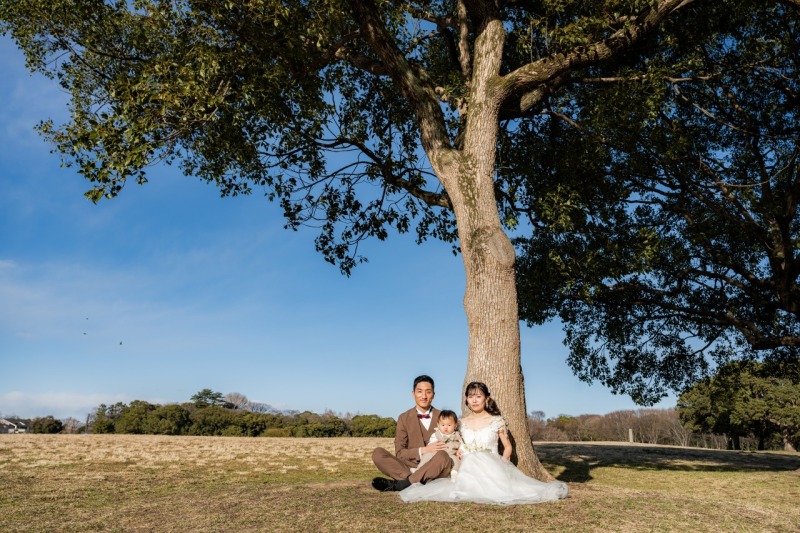 青空の下家族みんなで！