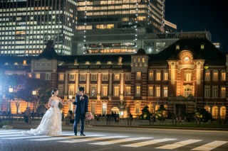 東京駅周辺で前撮り撮影♪全ロケーションでベールショットを！