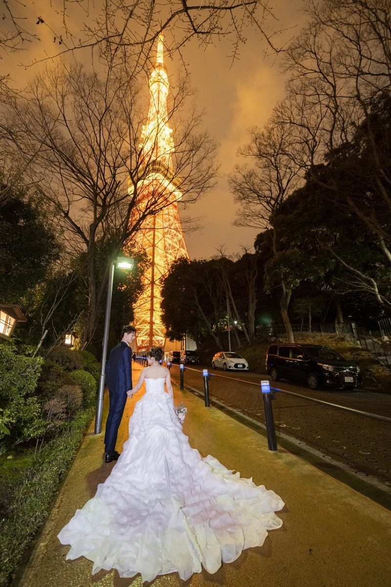 東京タワーに向かって歩いて♪