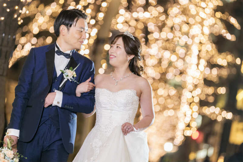 イルミネーションの中をエスコート♪