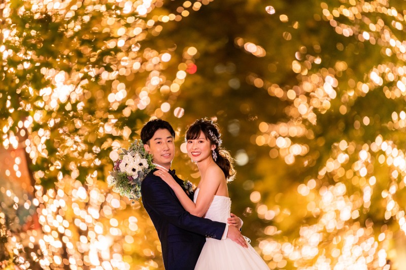 イルミネーション背景に☆