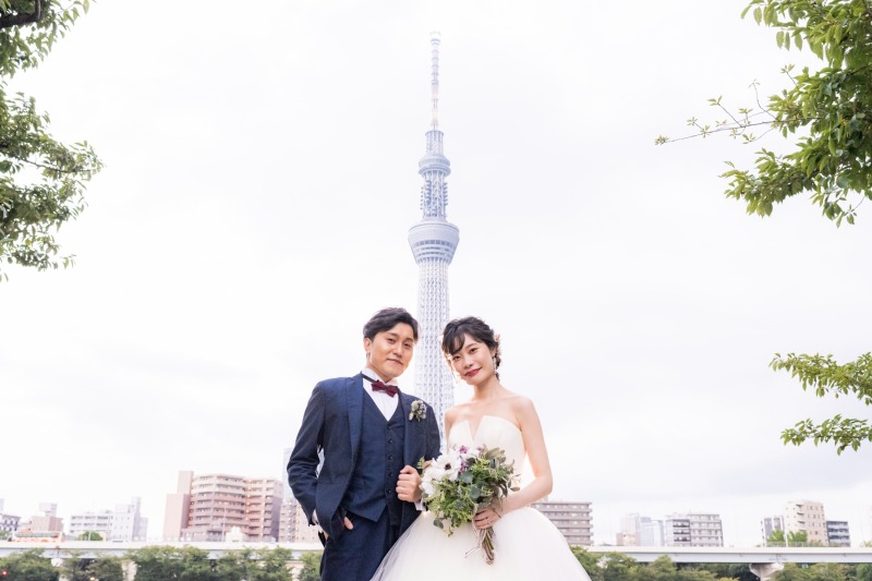 大迫力のスカイツリーと一緒に