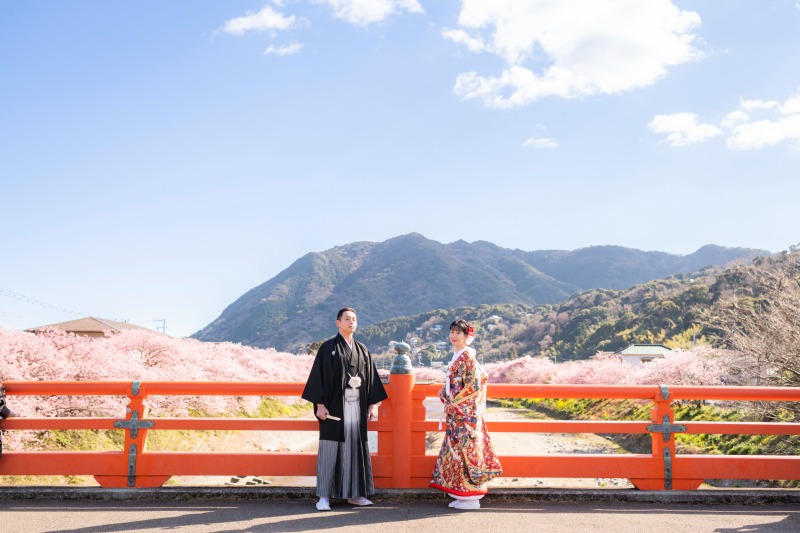春しか撮れない！河津桜と和装撮影♪
