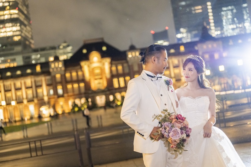 雨の日こそキラキラに！東京駅周辺で前撮り撮影♪