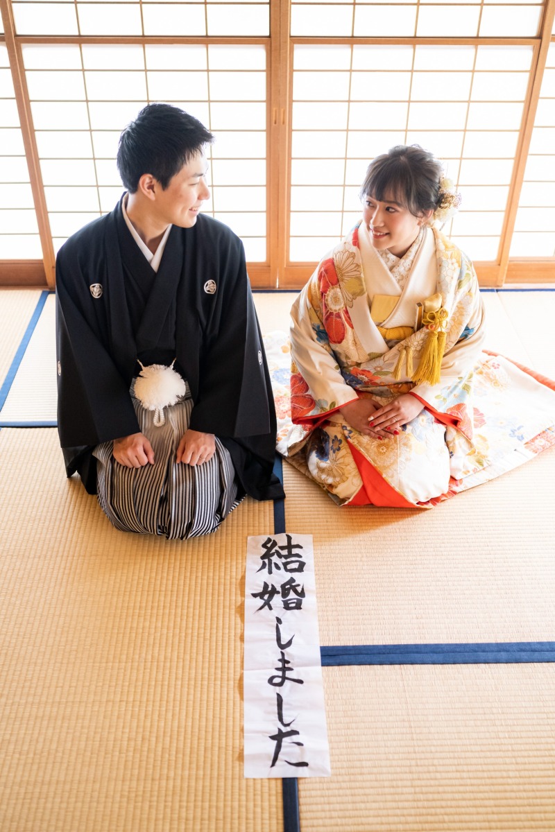 和室でご報告ショット♪