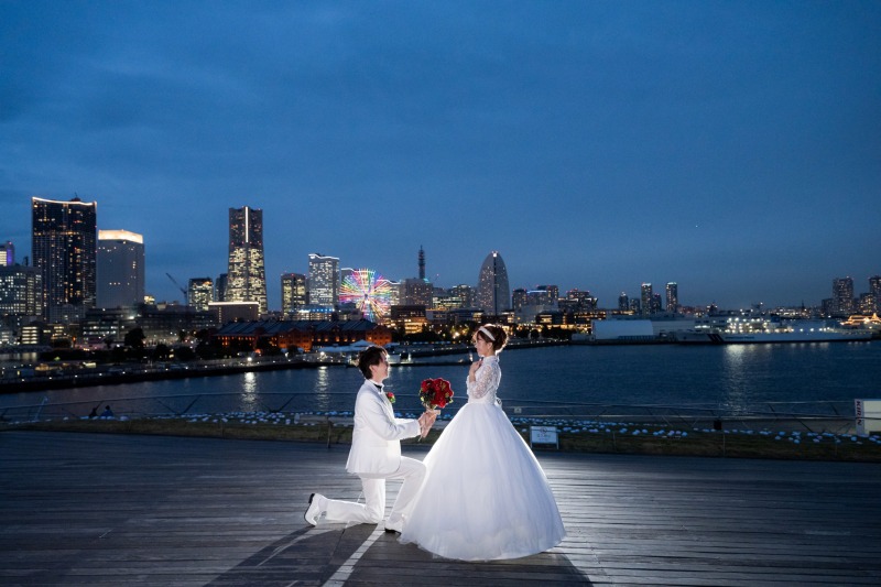 大桟橋でプロポーズショット♡