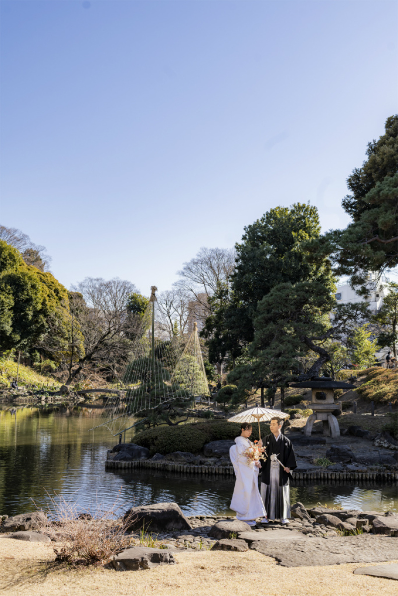 ひとつの番傘におふたりで…♡