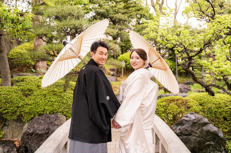 【和装孔雀プラン】四季彩る日本庭園で紡ぐ和装ウェディングフォトの一日