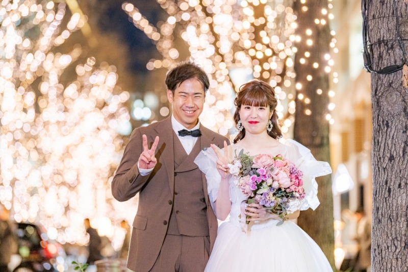 とびっきりのピースとイルミネーション♡