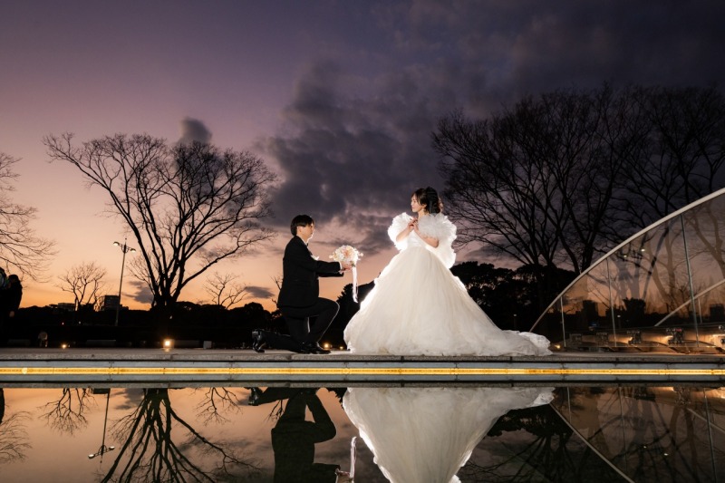 噴水公園でのプロポーズショット♡