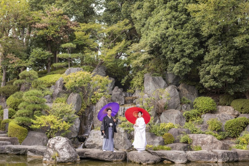 庭園で叶う和装前撮り