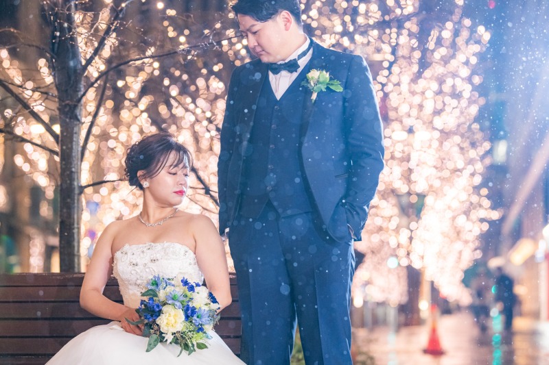 イルミネーションの光と