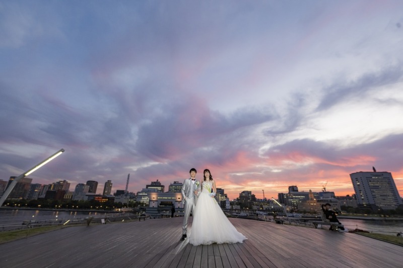 大桟橋でトワイライトショット