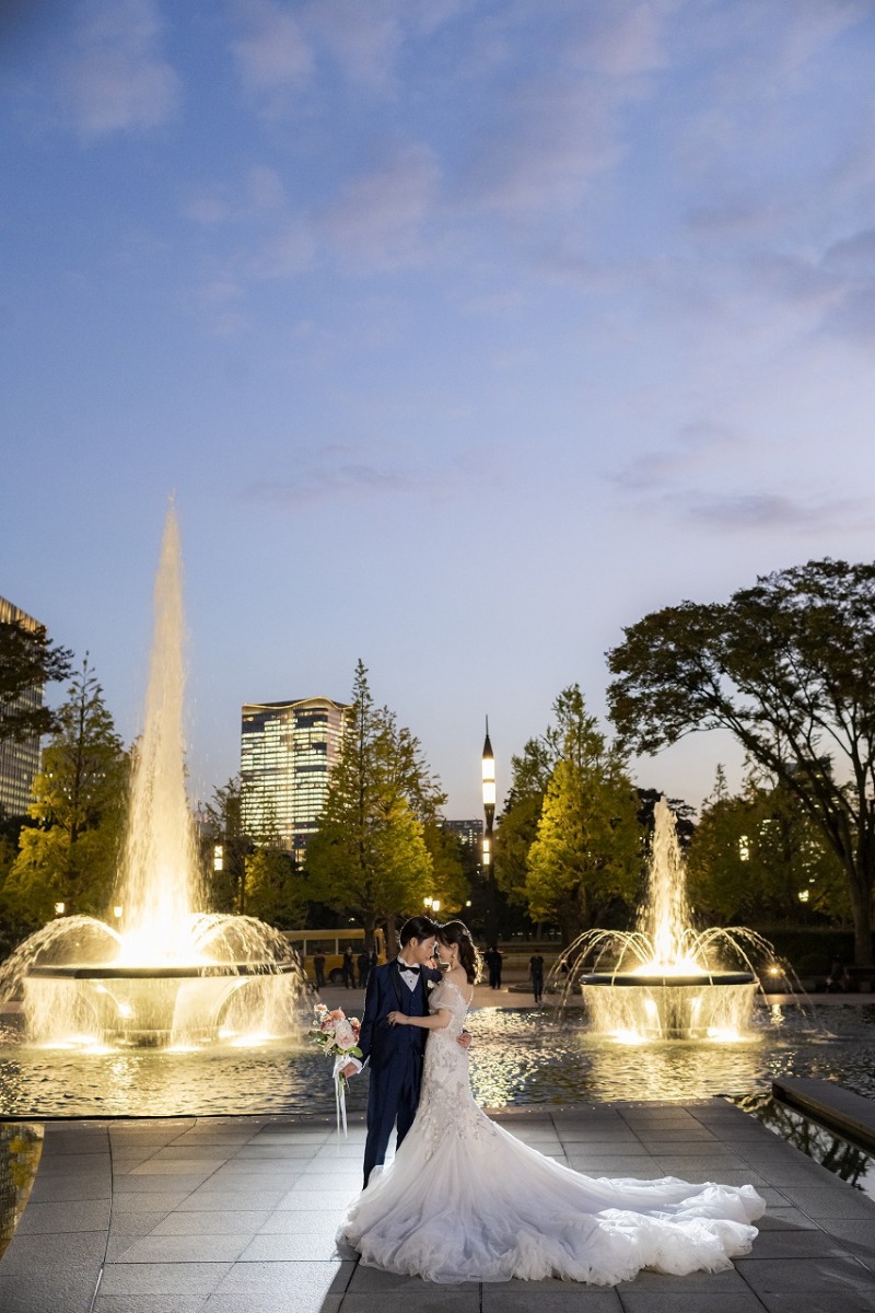 和田倉噴水公園にて噴水ショット!