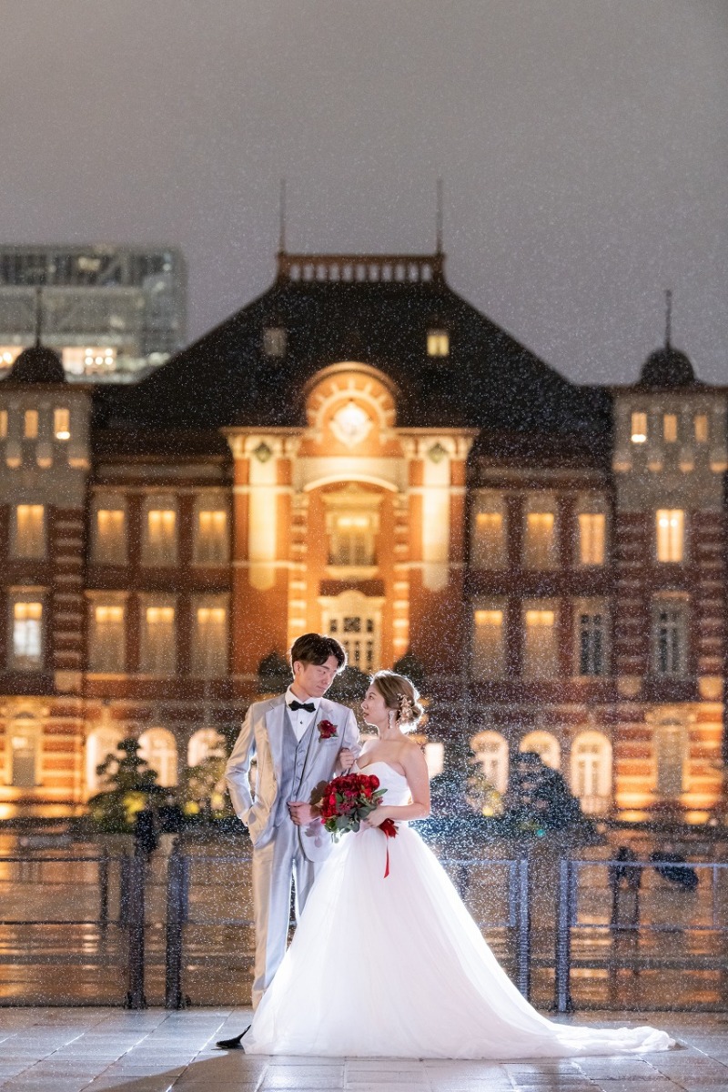 雨の中での東京駅☆
