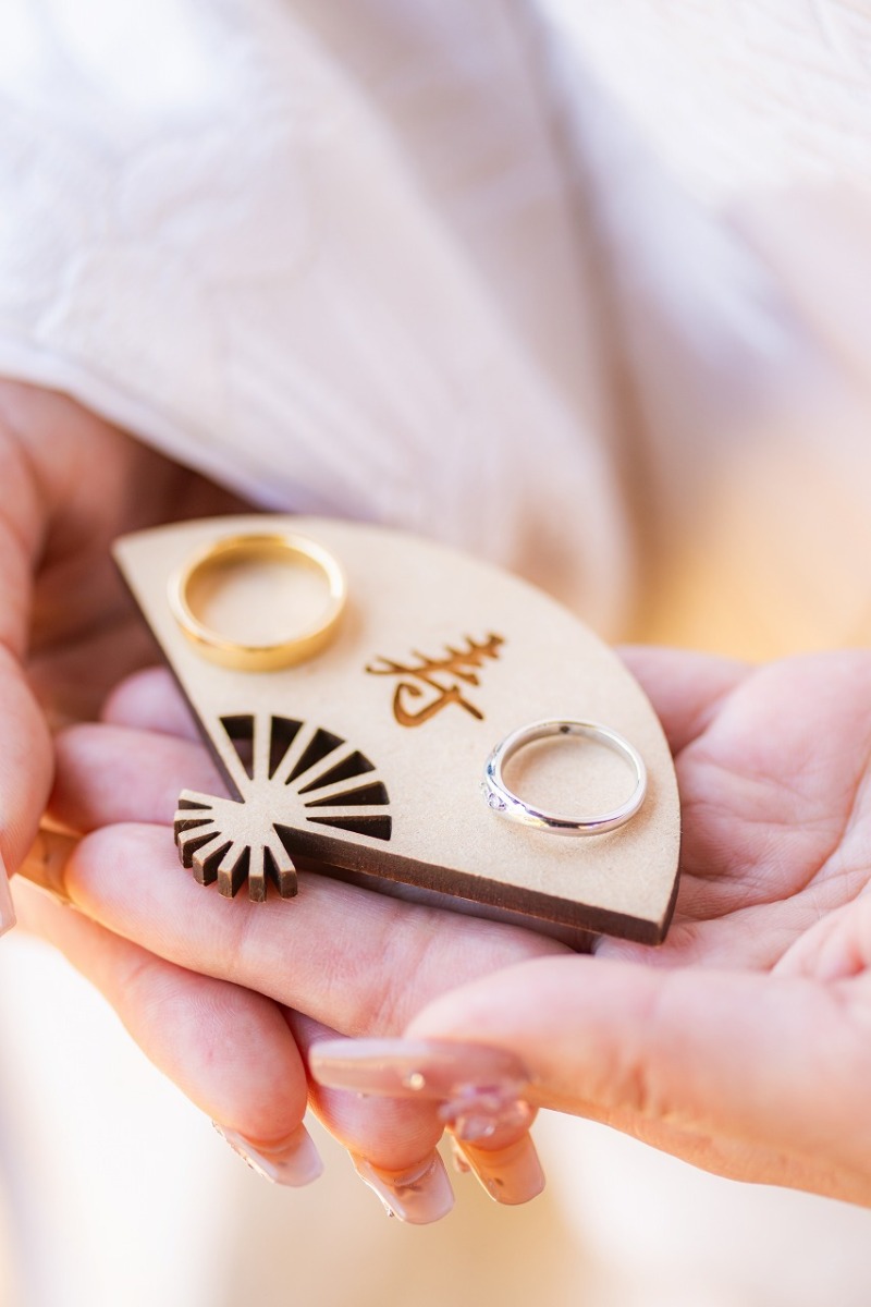 和の雰囲気満載の指輪ショット！