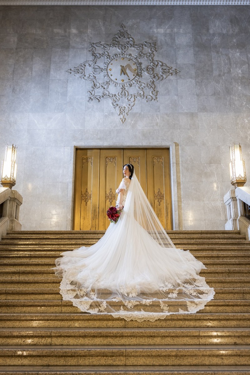 ベールで華やぐバックショット!