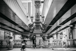 日本橋でモダンな和装前撮りを