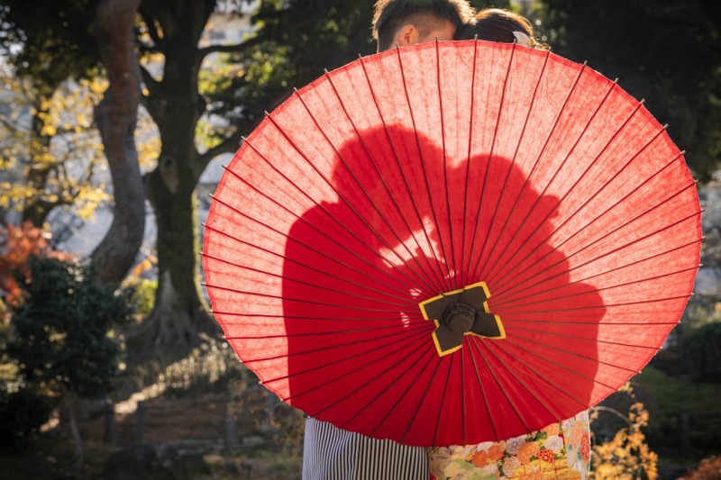 番傘はこんな使い方も♡