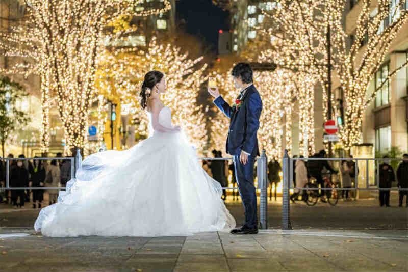 イルミネーションに照らされて♡