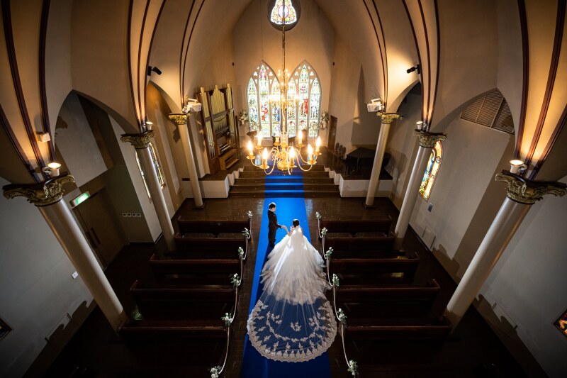 ベールの存在感が際立つチャペル