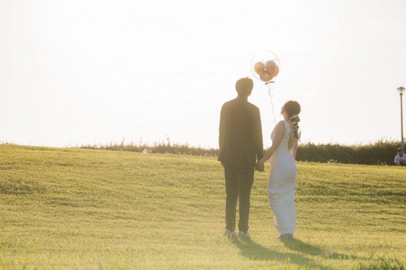 風船を持って歩きショット！
