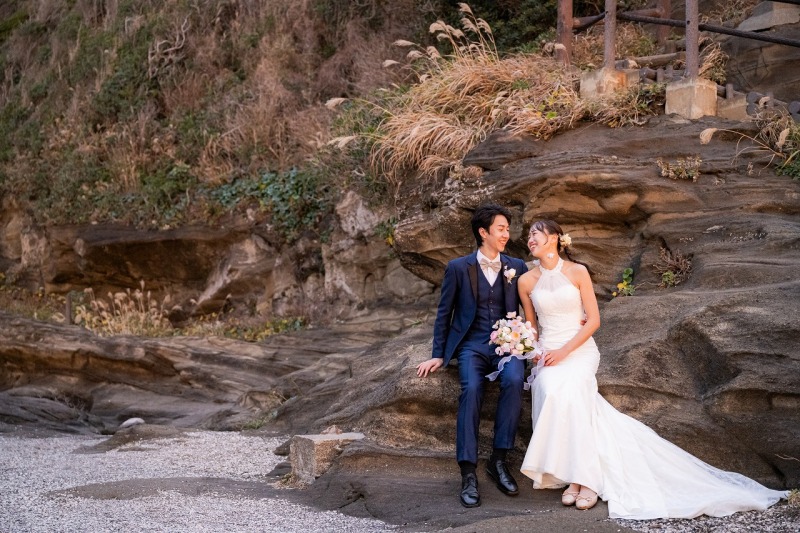 岩場でのひととき♡