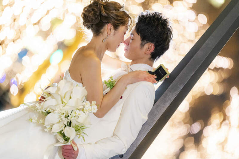 イルミネーションとお鼻こつんショット♡