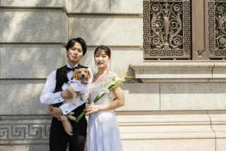 ワンちゃんもご一緒の爽やかな前撮りフォト！