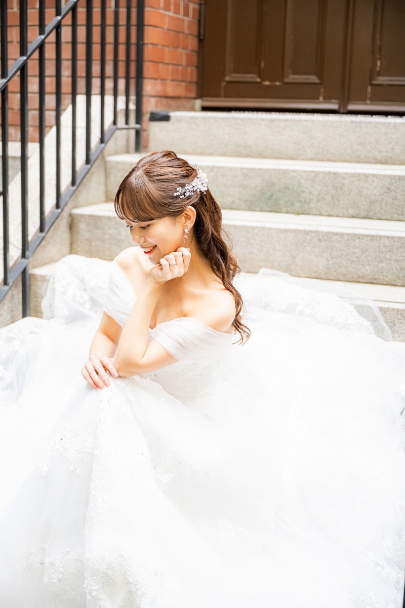 やわらかな光に包まれた花嫁ソロフォト