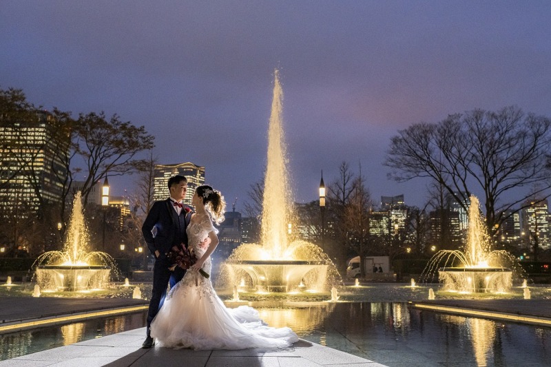 和田倉噴水公園のライトアップ