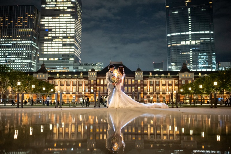 東京駅前でセンターショットを♪