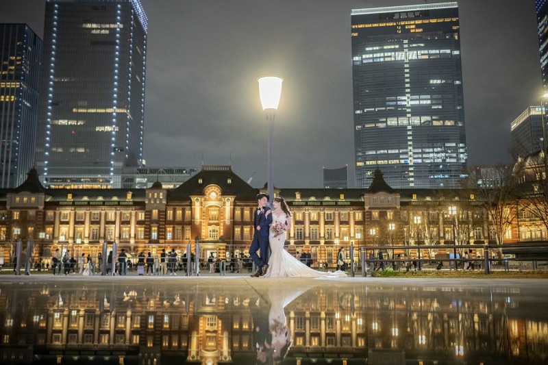 東京駅前でリフレクションショット♪