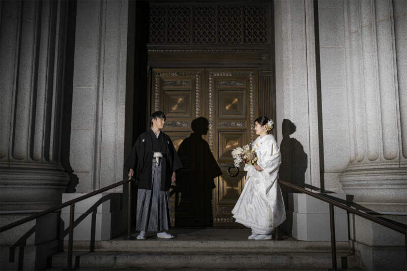 三井住友銀行前で