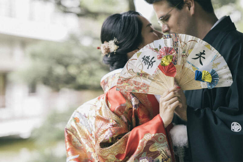 夫婦扇子を使った撮影も♪