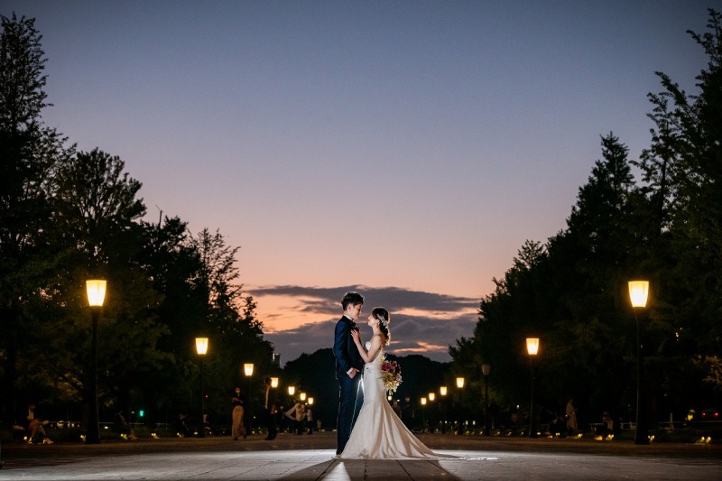 東京駅周辺で夜の前撮り☆