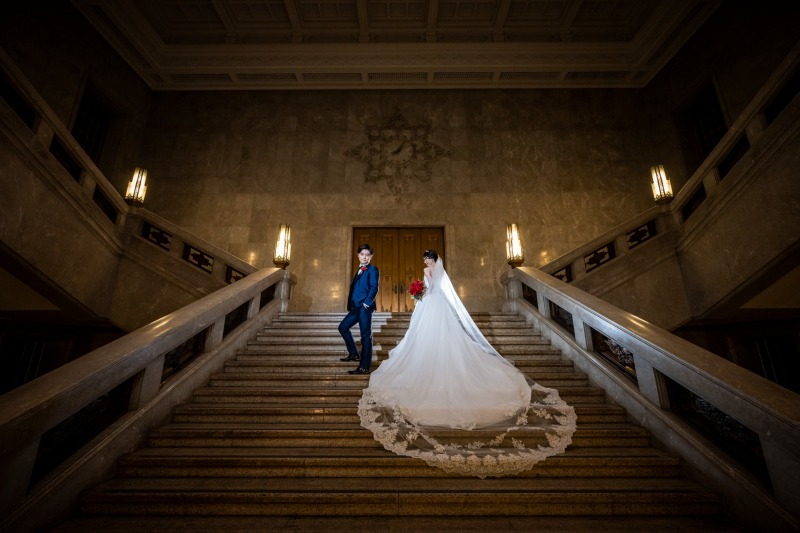 大迫力の階段で