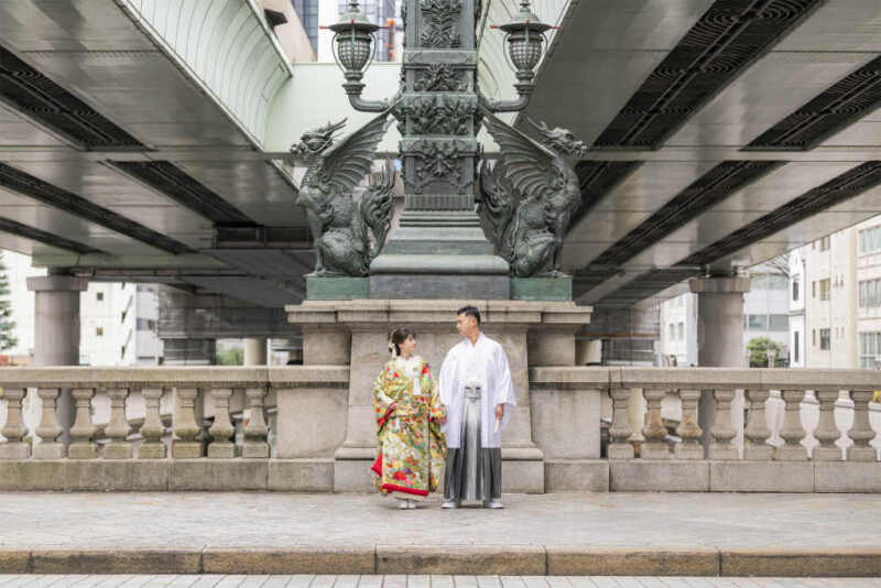 麒麟像の前で王道の一枚を