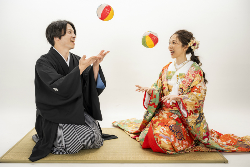 スタジオで王道和装前撮りを♪