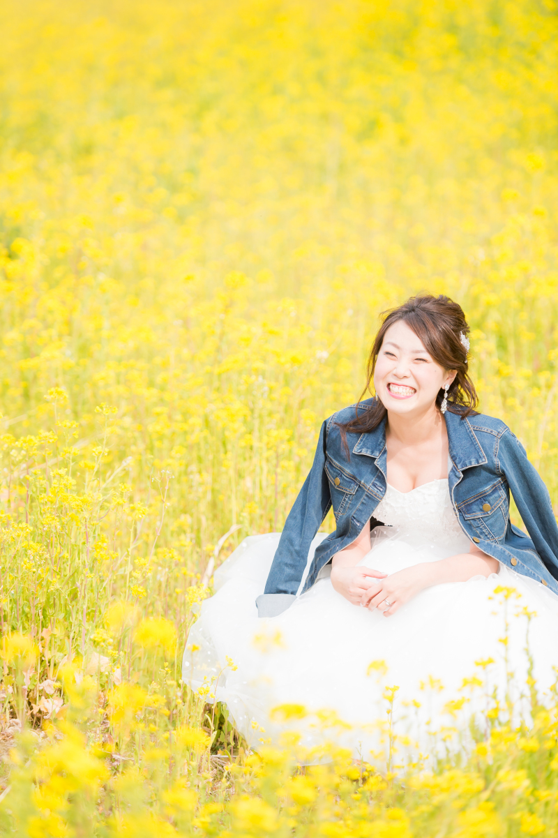 桜の近くには菜の花畑も♡