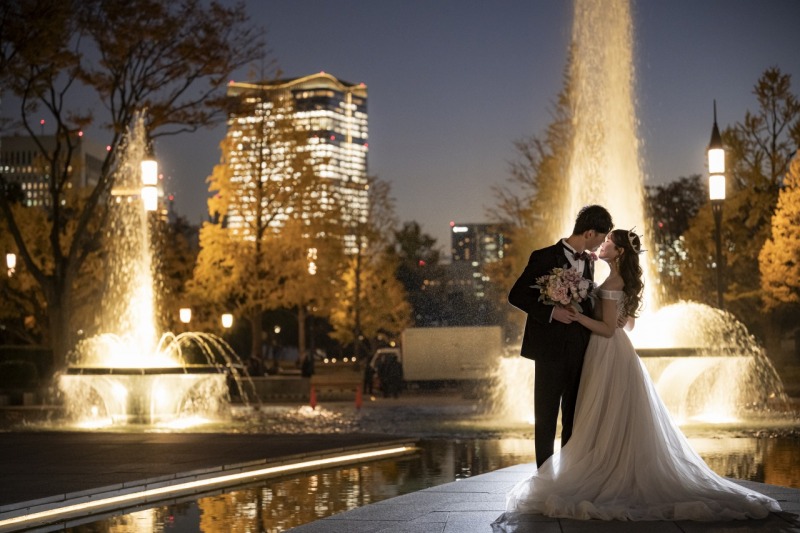 幻想的な噴水ショット