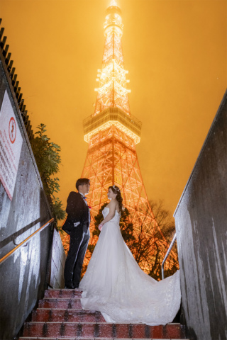 東京タワー、イルミネーションにて素敵に前撮り♡